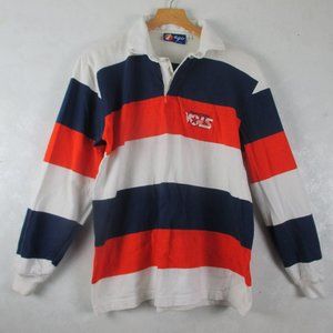 Vintage TN Vols 70's Polo Shirt XL Long Sleeves Tennessee Orange Blue Stripe EGO